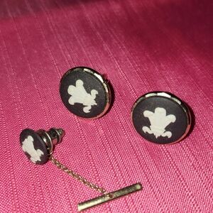 Vintage Black and White Cufflinks Set